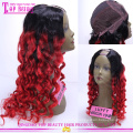 Fashion style 8 a qualité haut de gamme 100 % perruque couleur # 1 b/rouge corps vague malaisien u partie perruques de cheveux humains